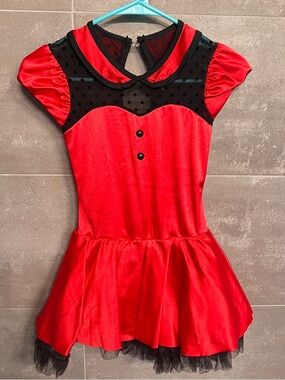 Red and Black Satin Dress